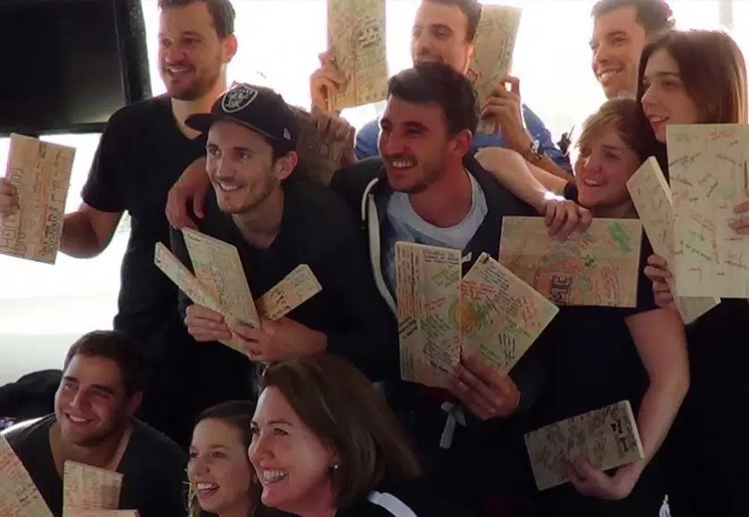 Lybl community taking a group picture